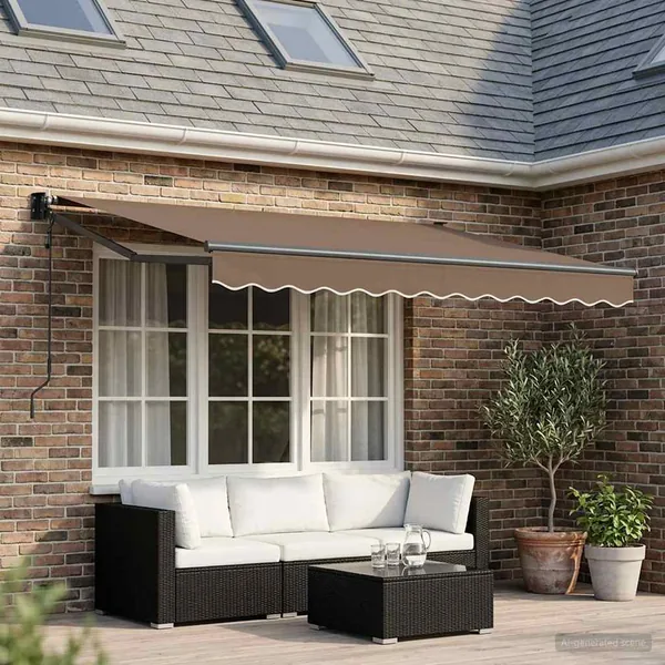 Auvent rétractable Taupe 3 x 2 m Polyester et métal