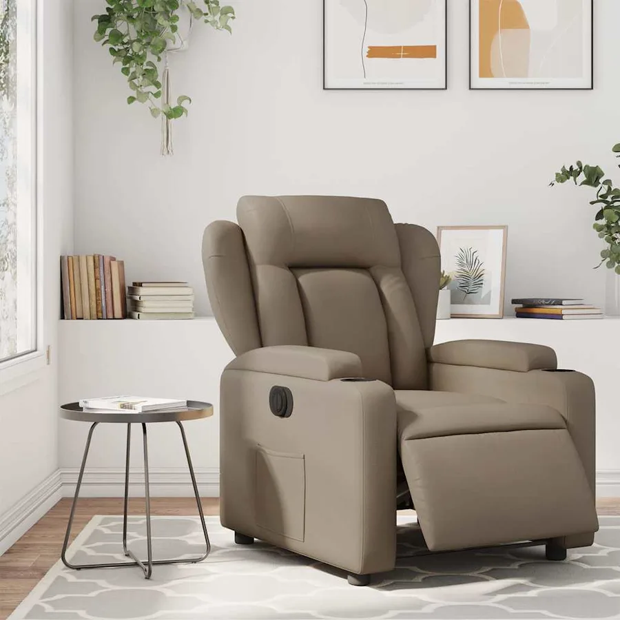 Fauteuil inclinable électrique Cappuccino Similicuir - 16