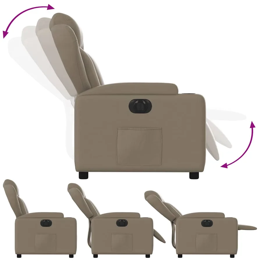 Fauteuil inclinable électrique Cappuccino Similicuir - 7