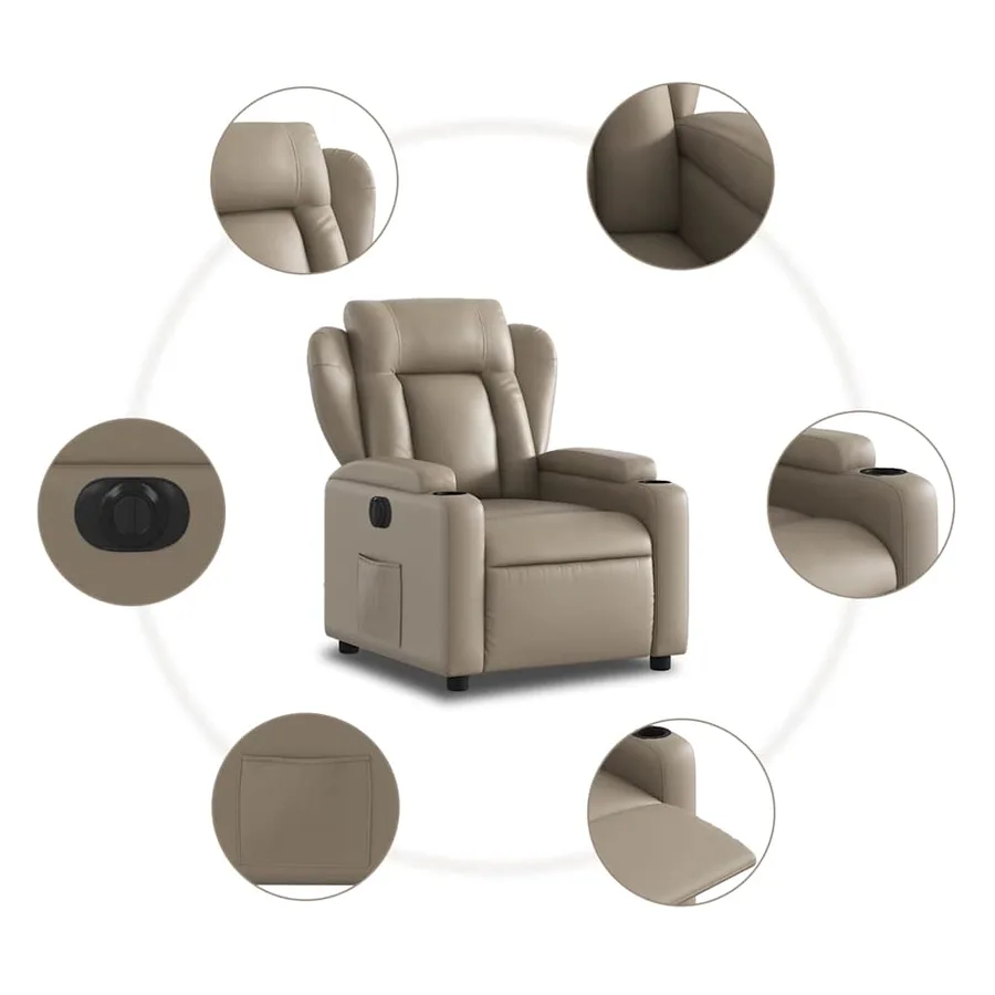 Fauteuil inclinable électrique Cappuccino Similicuir - 8