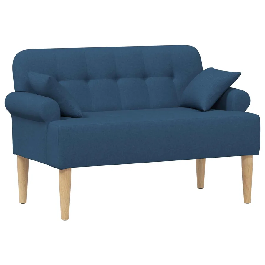 Canapé love seat avec capitonnage en boutons Bleu Tissu - 2