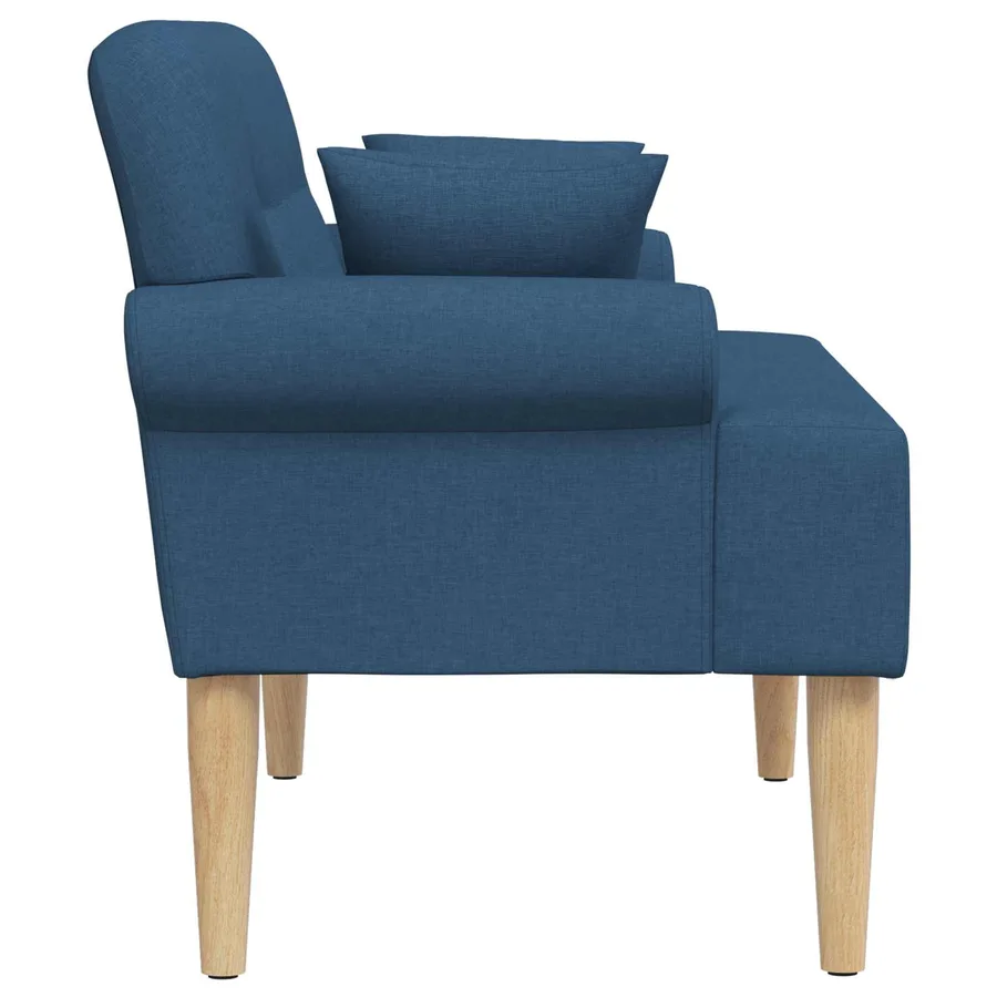 Canapé love seat avec capitonnage en boutons Bleu Tissu - 4