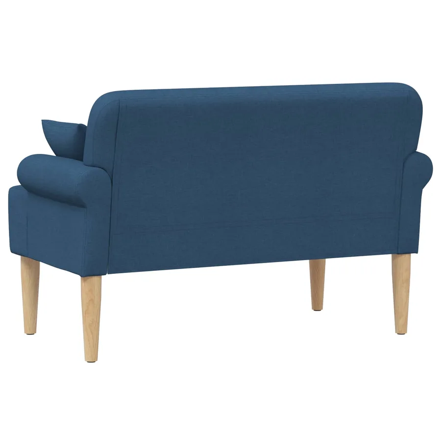 Canapé love seat avec capitonnage en boutons Bleu Tissu - 5