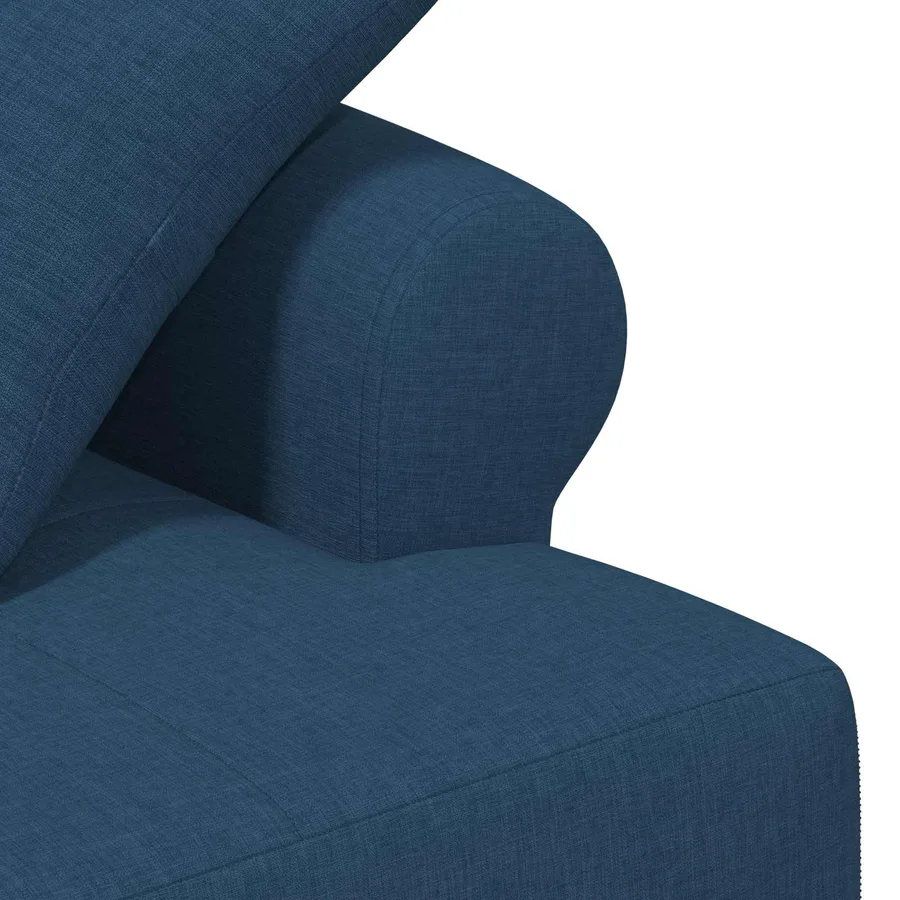 Canapé love seat avec capitonnage en boutons Bleu Tissu - 6