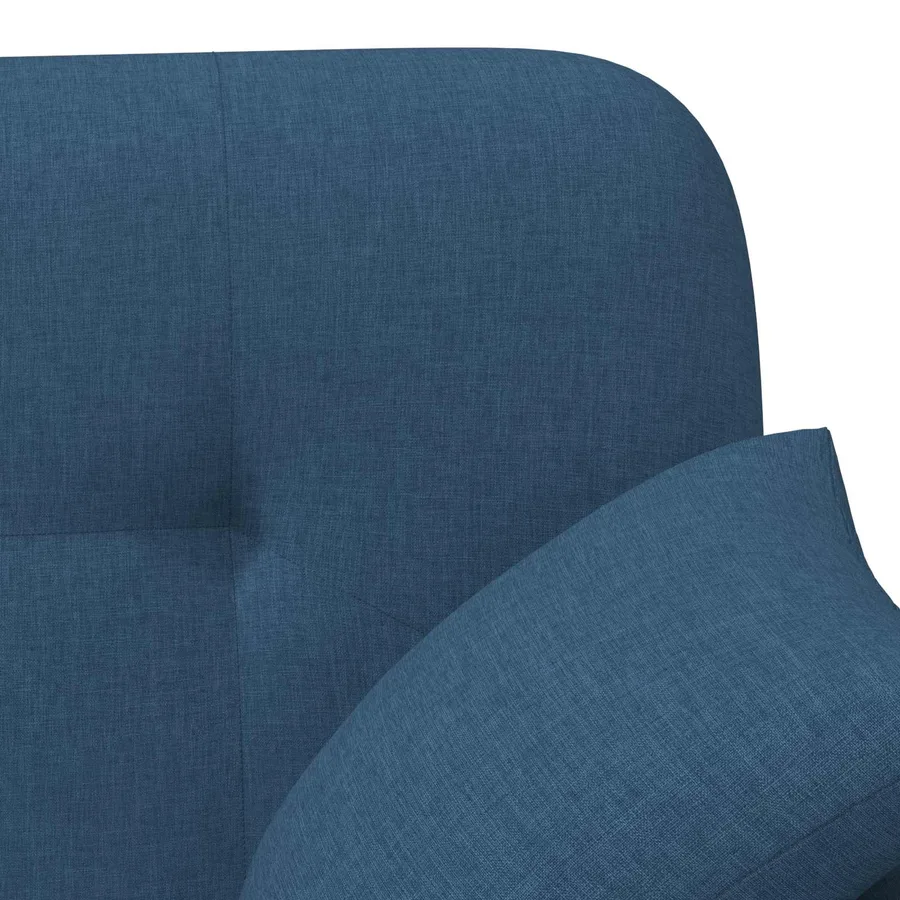 Canapé love seat avec capitonnage en boutons Bleu Tissu - 7
