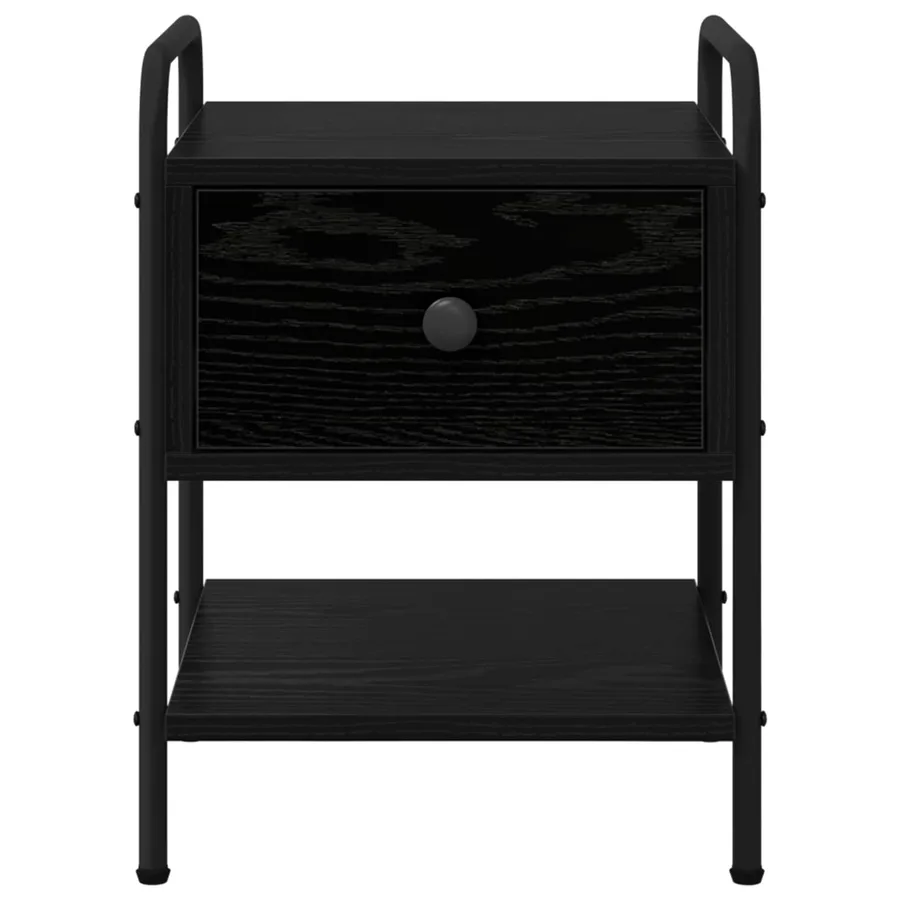 Table de chevet 2 pc Chêne noir Bois d'ingénierie - 6