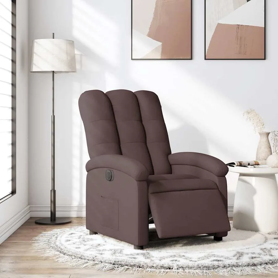 Fauteuil inclinable électrique Marron foncé Tissu - 16