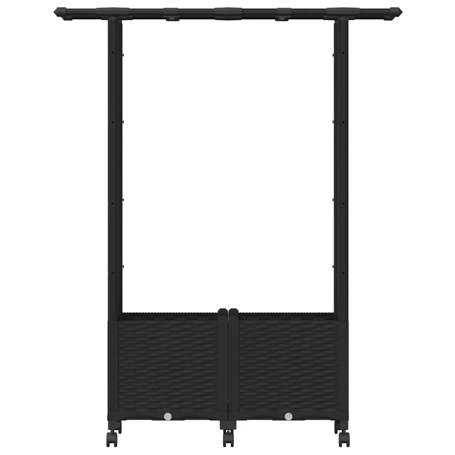 Lit Élevé avec Treillis et Toit Noir 124,5 x 40 x 142 cm PP - 4
