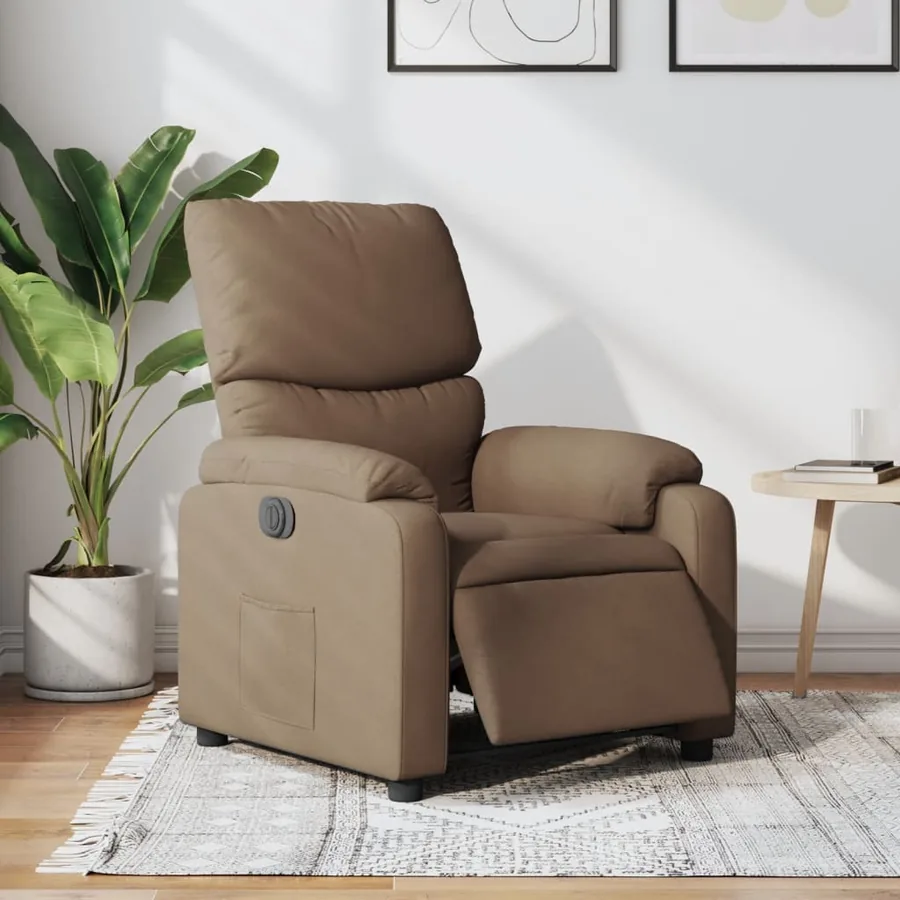 Fauteuil inclinable électrique Marron Tissu