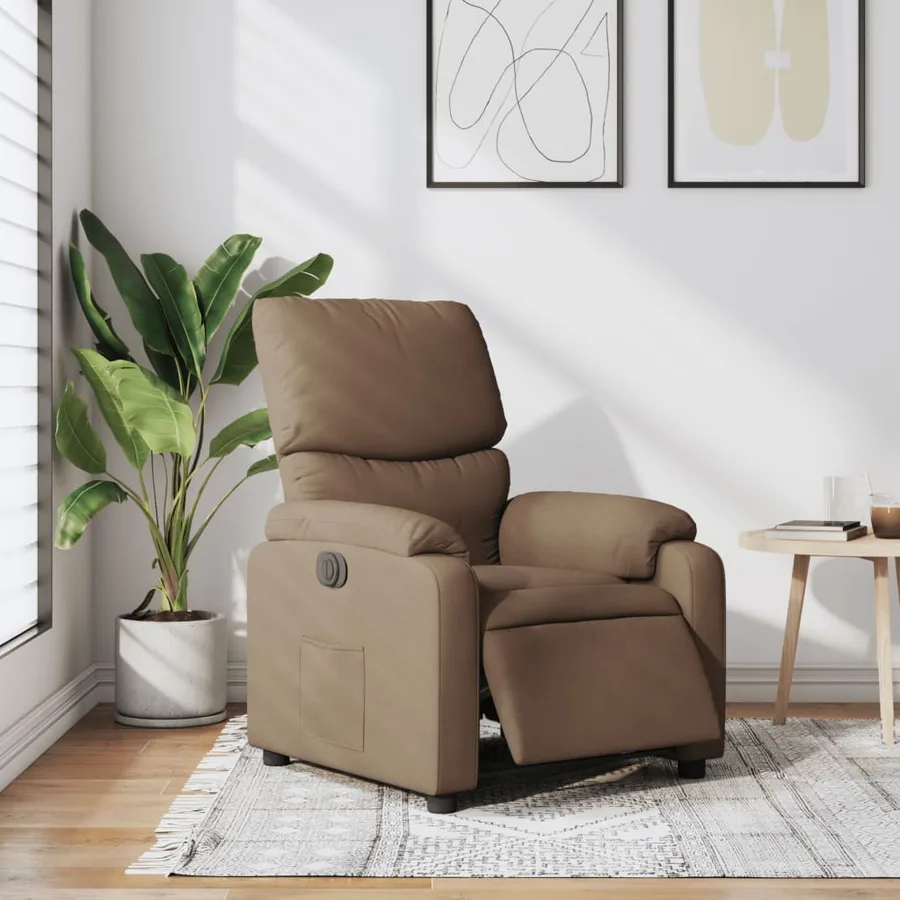 Fauteuil inclinable électrique Marron Tissu - 15
