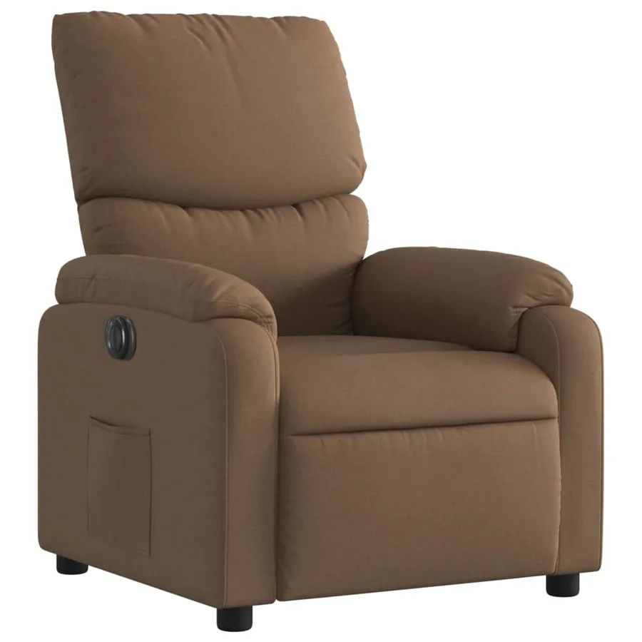 Fauteuil inclinable électrique Marron Tissu - 4
