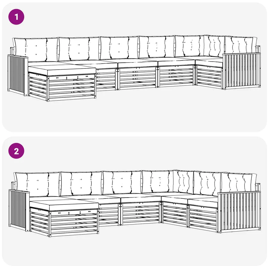 Ensemble de canapés d'extérieur 7 pc Blanc et anthracite - 7