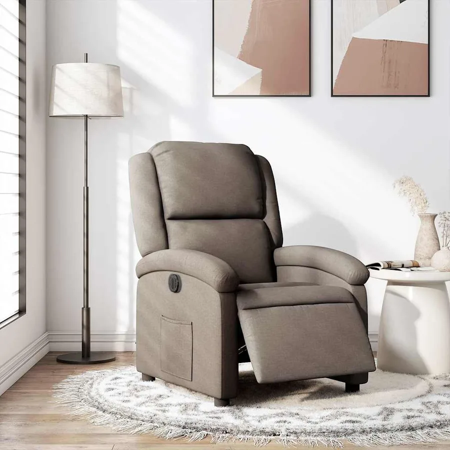 Fauteuil inclinable électrique Taupe Tissu - 16
