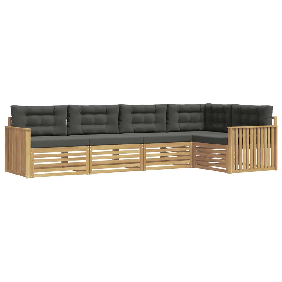 Ensemble de canapés d'extérieur 5 pc Blanc et anthracite - 2