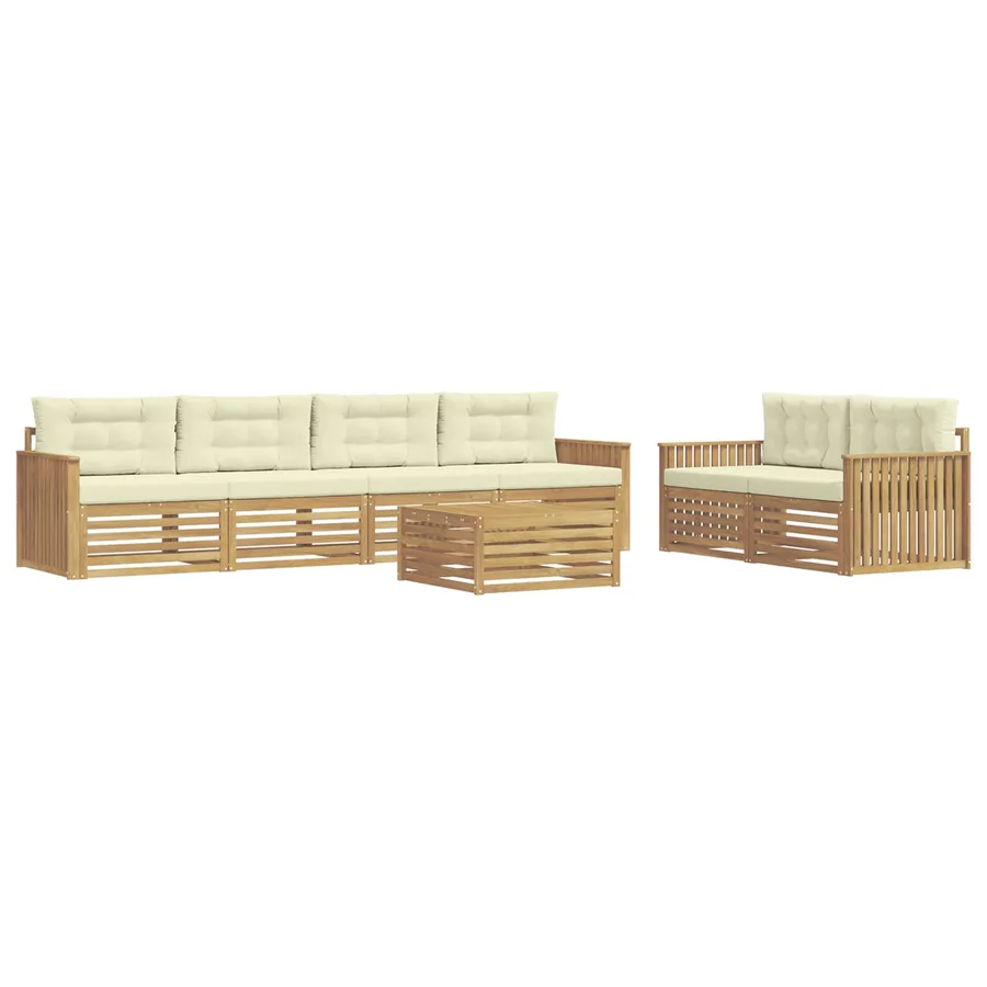 Ensemble de canapés d'extérieur 7 pc Blanc et crème - 2