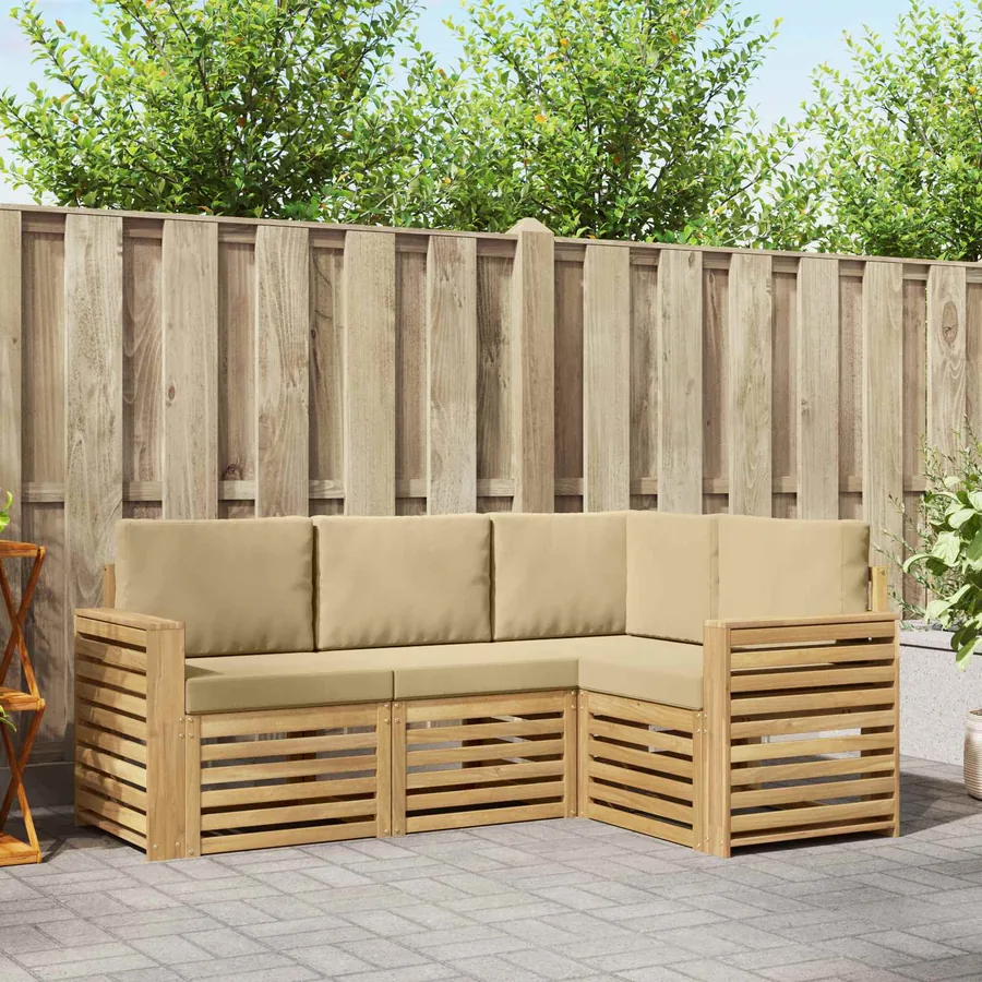 Ensembles de canapés 4 pcs Blanc et Beige 191 x 132,5 x 73 cm