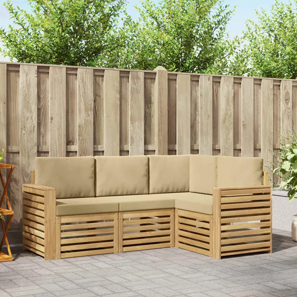Ensembles de canapés 4 pcs Blanc et Beige 191 x 132,5 x 73 cm