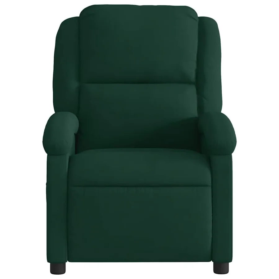 Fauteuil inclinable de massage électrique vert foncé velours - 9
