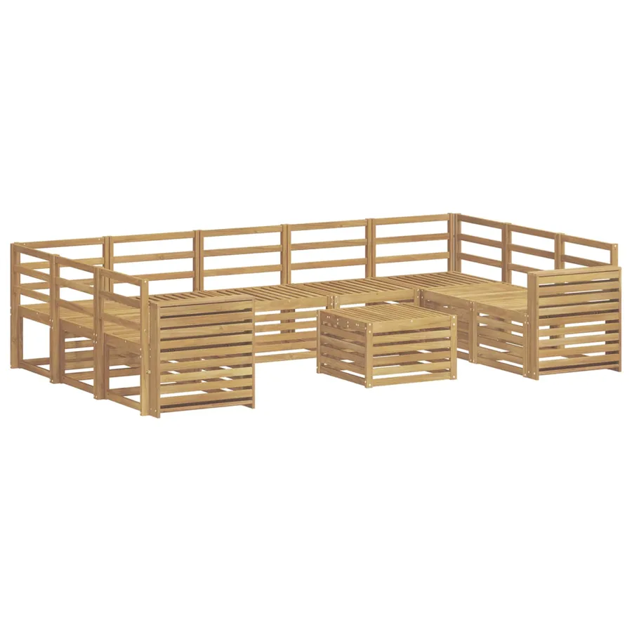 Ensemble de canapés d'extérieur 10 pcs Blanc 59 x 59 x 37 cm - 2