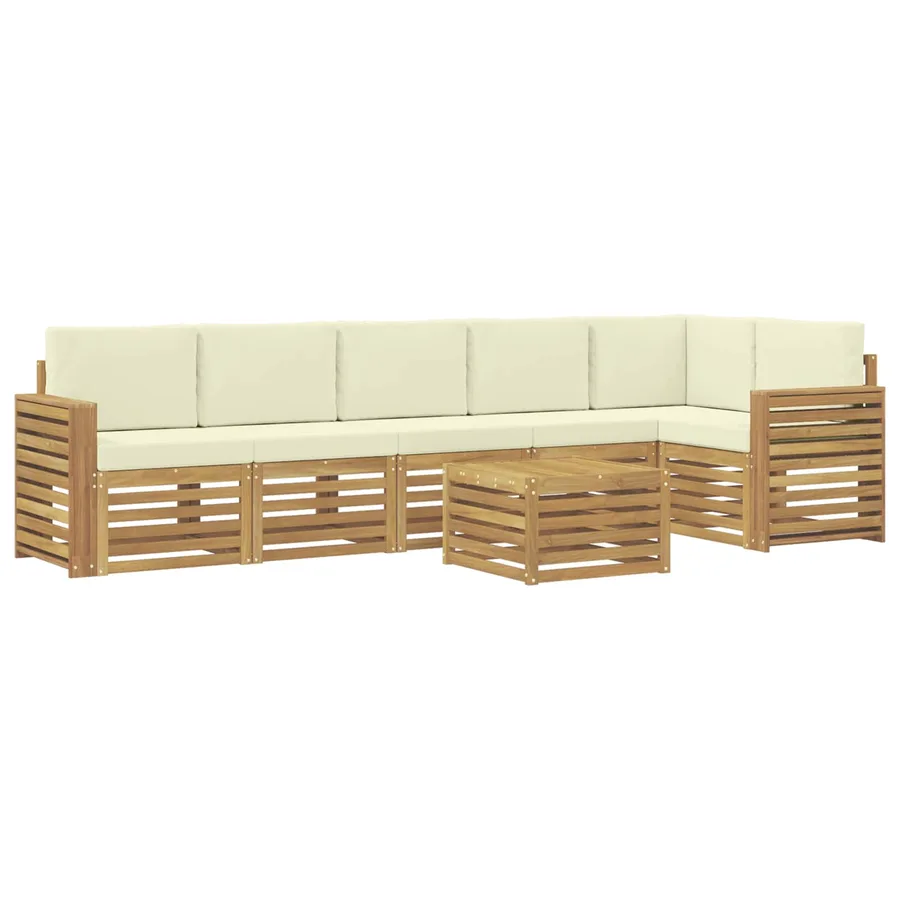 Ensemble de canapés d'extérieur 7 pcs Blanc et crème - 2