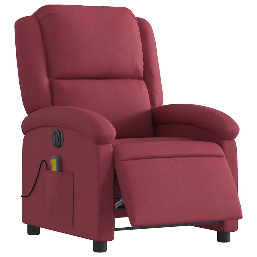 Fauteuil de massage inclinable électrique Rouge bordeaux Tissu - 3