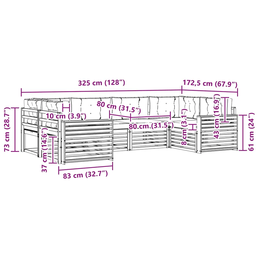 Ensemble de canapés d'extérieur 6 pc Blanc et anthracite - 7