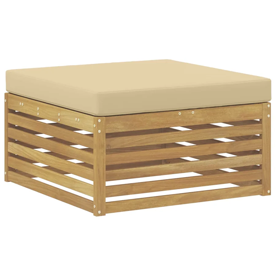 Ensemble de canapés d'extérieur 6 pc Blanc et Beige Polyester - 4