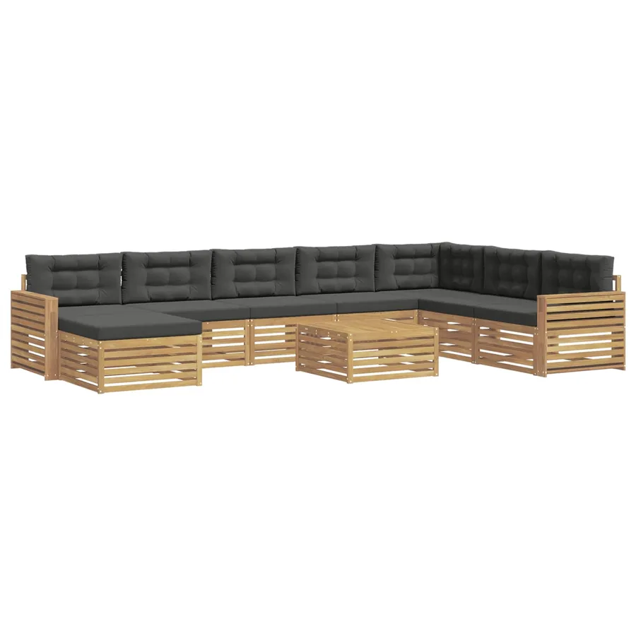 Ensemble de canapés d'extérieur 9 pc Blanc et anthracite - 2