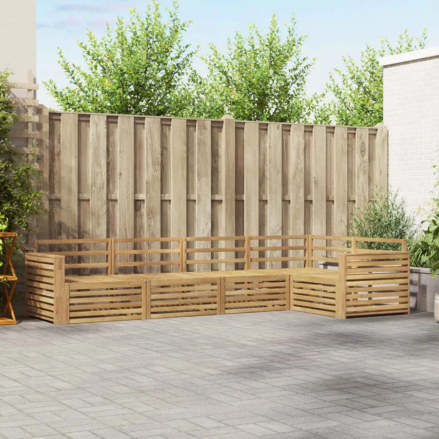 Ensemble de canapés d'extérieur 5 pc Blanc Bois d'Acacia Massif
