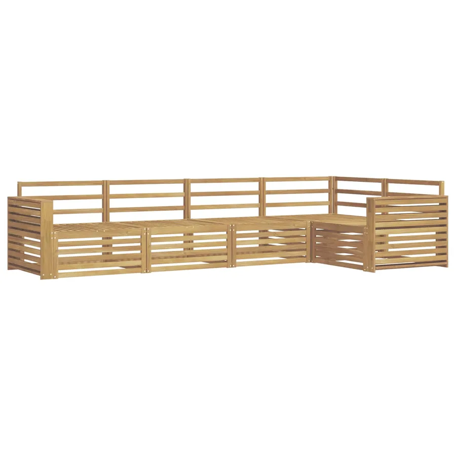 Ensemble de canapés d'extérieur 5 pc Blanc Bois d'Acacia Massif - 2