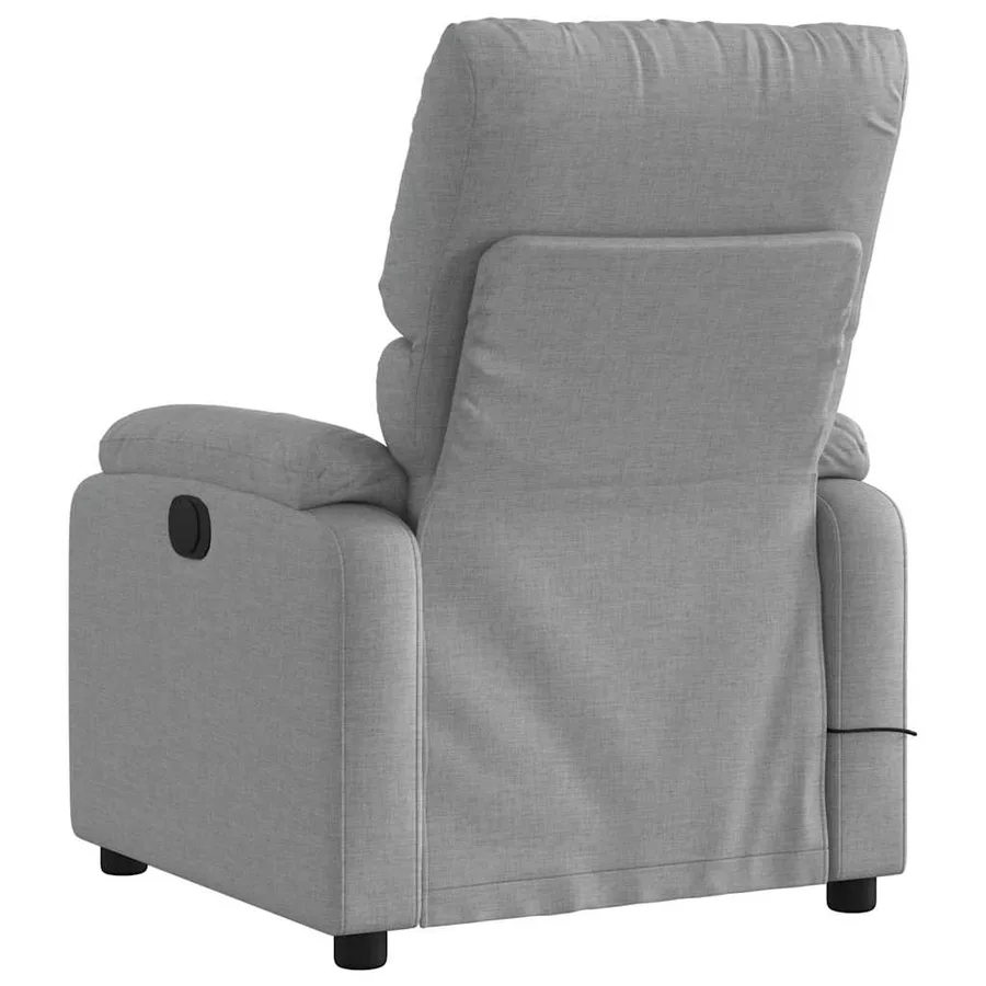 Fauteuil de massage inclinable électrique gris clair tissu - 8