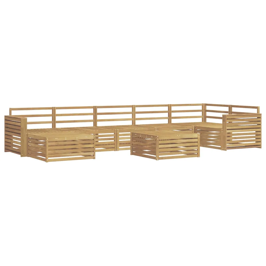 Ensemble de canapés d'extérieur 8 pc Blanc Bois d'Acacia Massif - 2