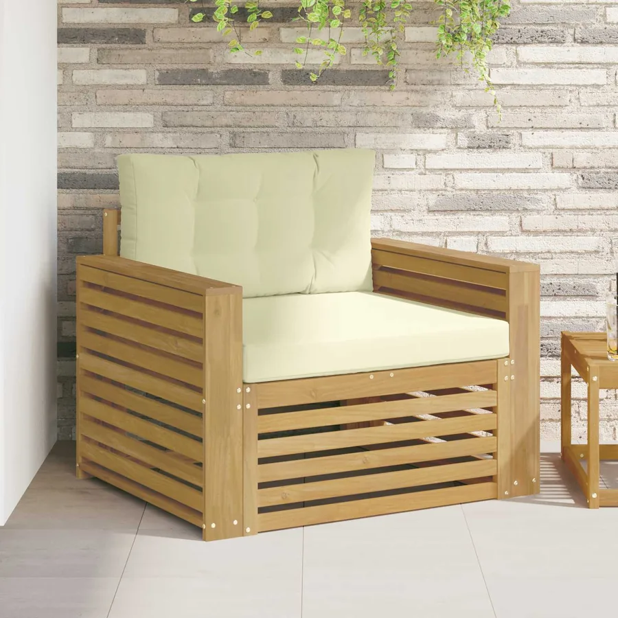 Canapé d’extérieur Polyester Blanc