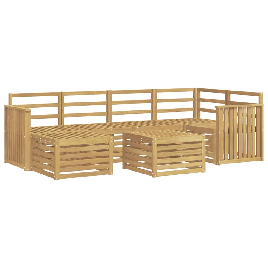 Ensemble de canapés d'extérieur 7 pcs Blanc Polyester - 2