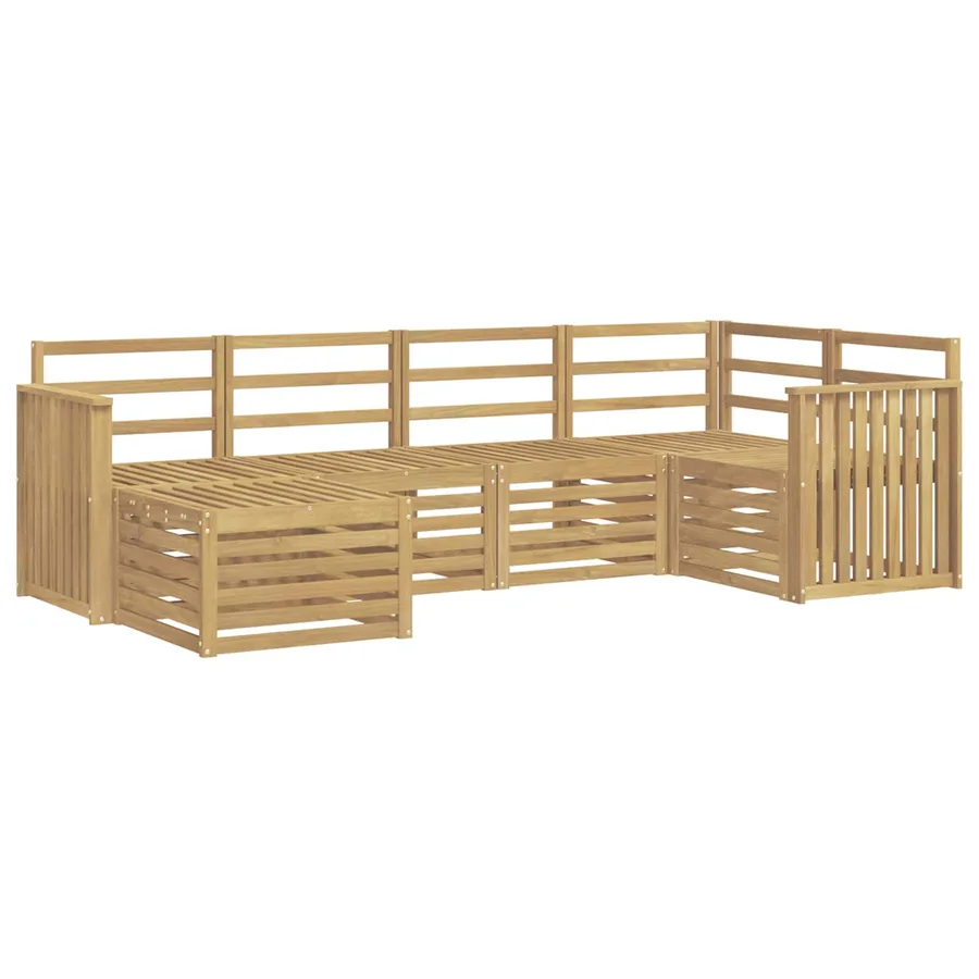 Ensemble de canapés d'extérieur 6 pcs Blanc Polyester - 2
