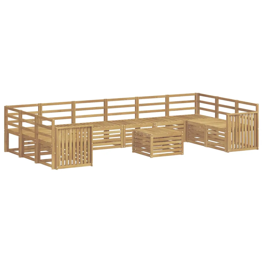 Ensemble de canapés d'extérieur 11 pcs Blanc 59 x 59 x 37 cm - 2