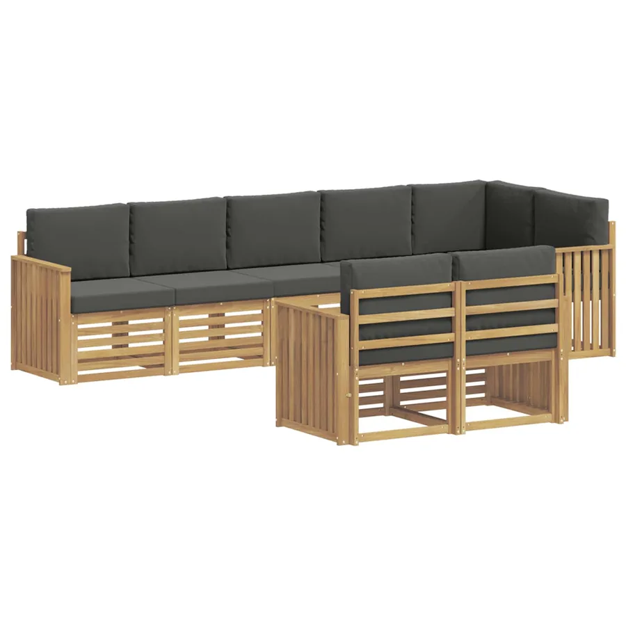 Ensemble de canapés d'extérieur 8 pcs Blanc et anthracite - 2