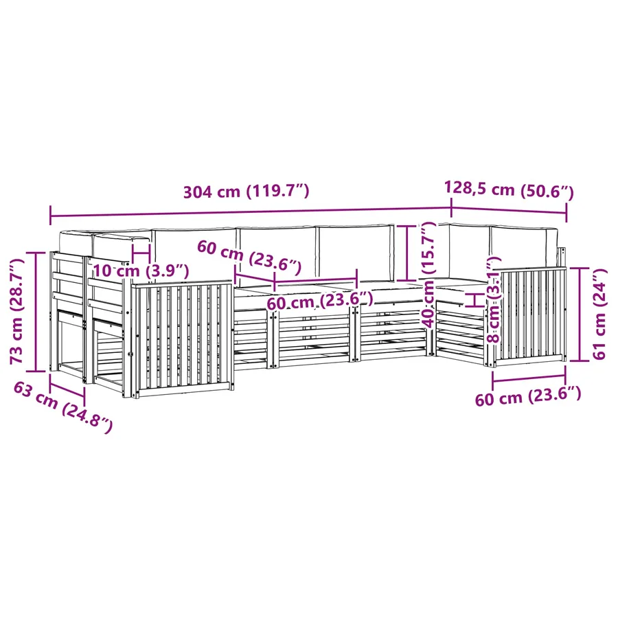 Ensemble de canapés d'extérieur 7 pcs Blanc et anthracite - 7