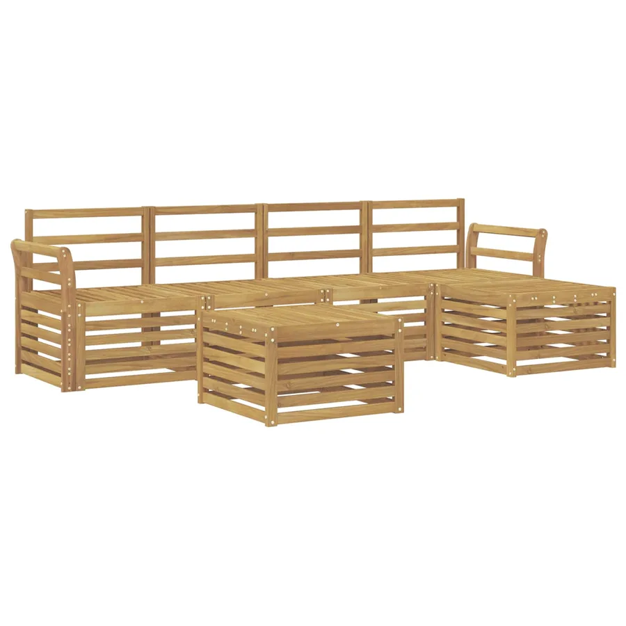 Ensemble de canapés d'extérieur 6 pcs Blanc 59 x 59 x 37 cm - 2