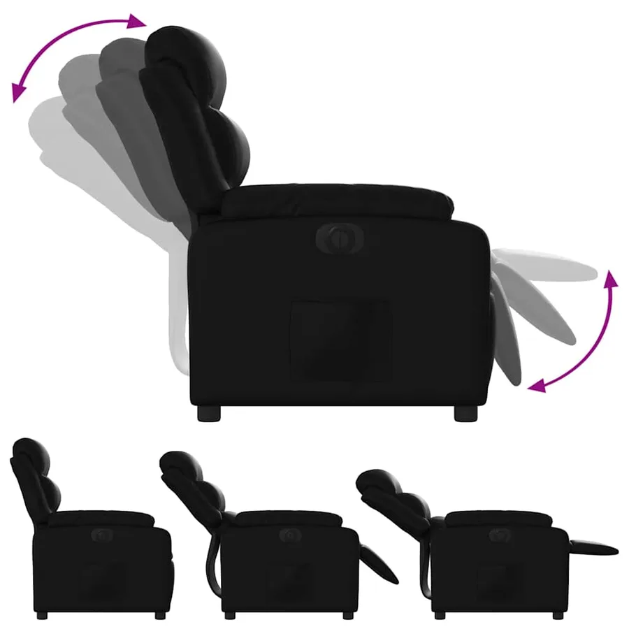 Fauteuil inclinable électrique Noir Similicuir - 7