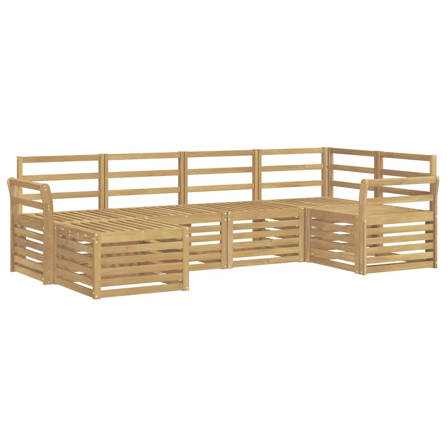Ensemble de canapés d'extérieur 6 pcs Blanc Polyester - 2