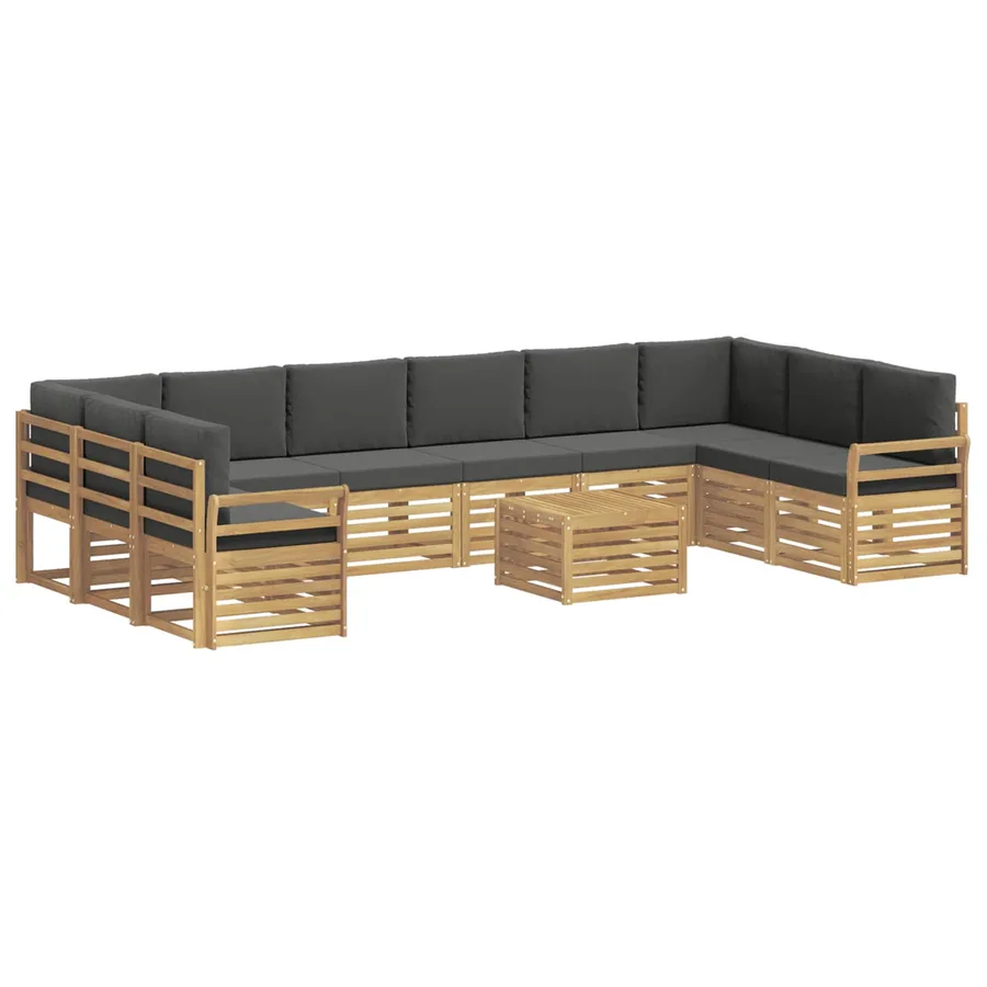 Ensemble de canapés d'extérieur 11 pcs Blanc et anthracite - 2
