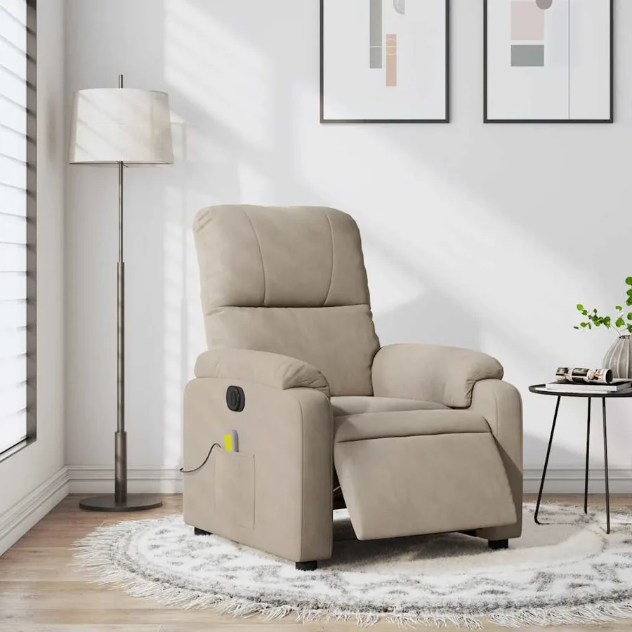 Fauteuil inclinable de massage électrique taupe - 16