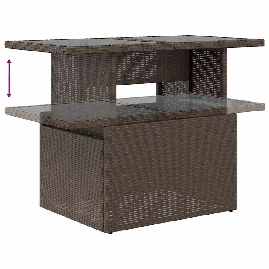 Ensemble de canapé de jardin 6 pcs Marron Poly rotin - 11