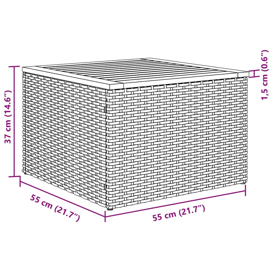 Ensemble de canapé de jardin 9 pcs Noir polyrotin - 18