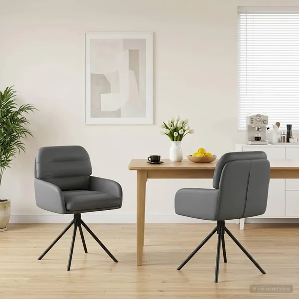 Chaises de salle à manger pivotantes 2 pcs Simili cuir Gris