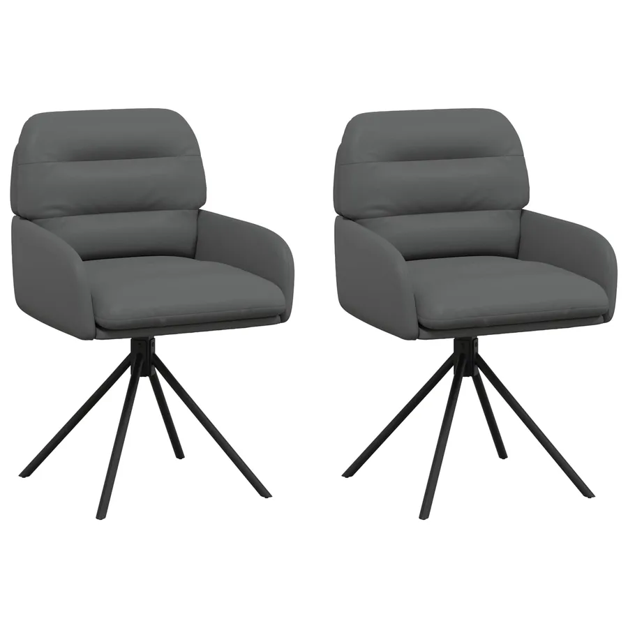 Chaises de salle à manger pivotantes 2 pcs Simili cuir Gris - 2