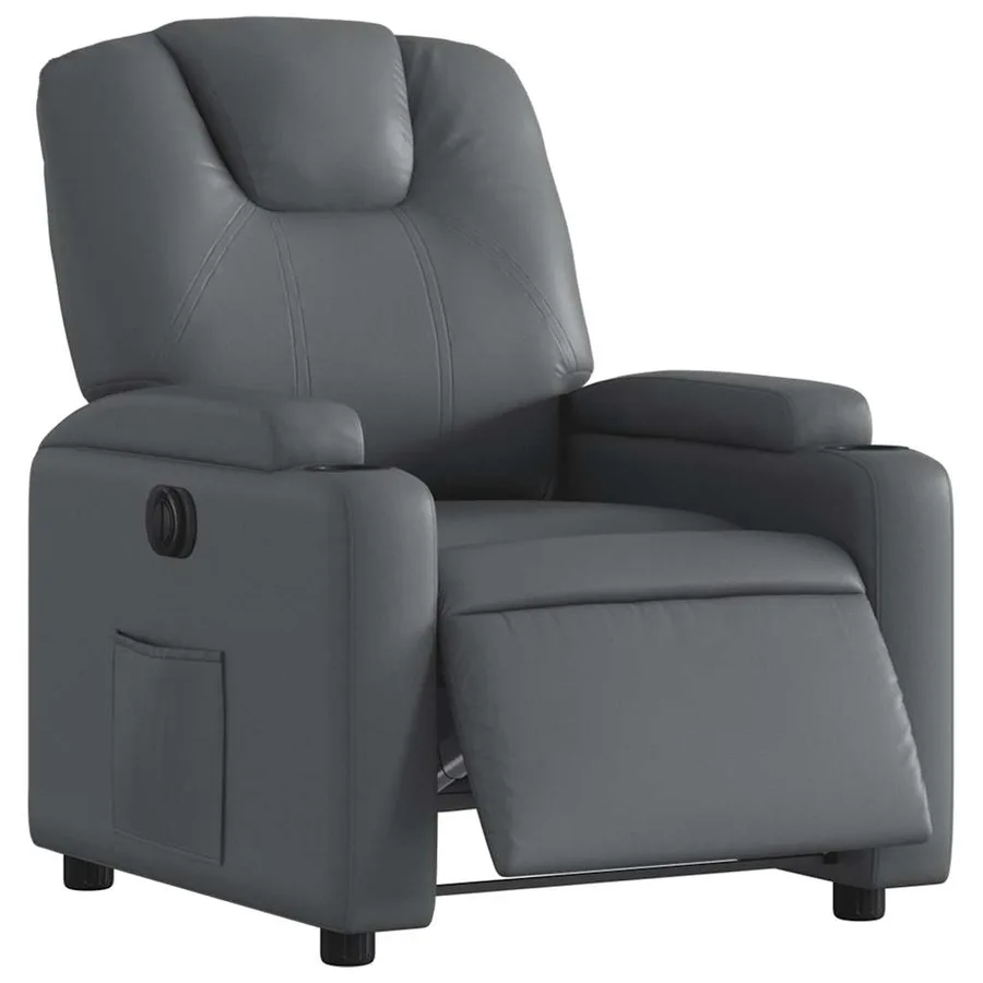 Fauteuil inclinable électrique Gris Similicuir - 3