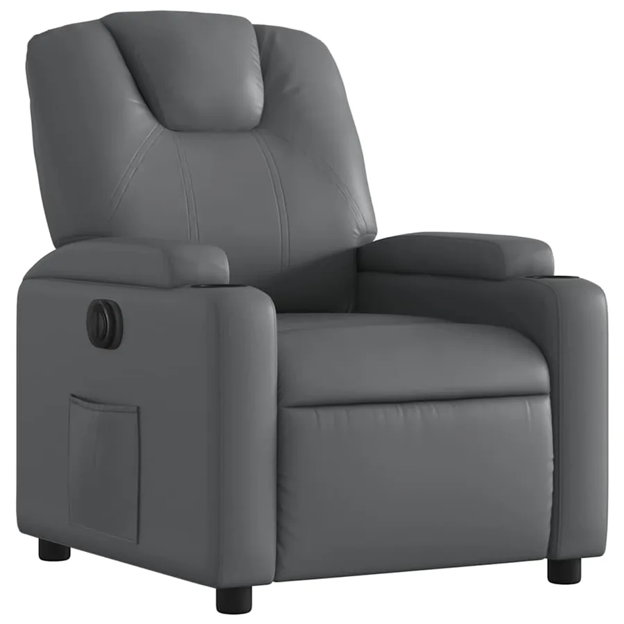 Fauteuil inclinable électrique Gris Similicuir - 4
