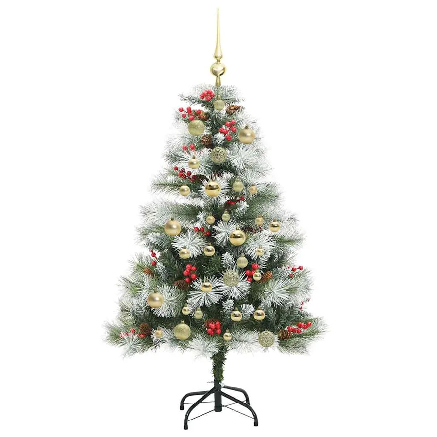 Sapin de Noël artificiel Vert et blanc 120 cm - 4